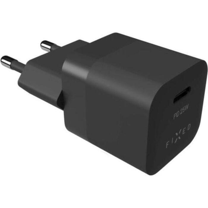 Fixed Mini USB-C ceļojumu lādētājs FIXC25M-C-BK