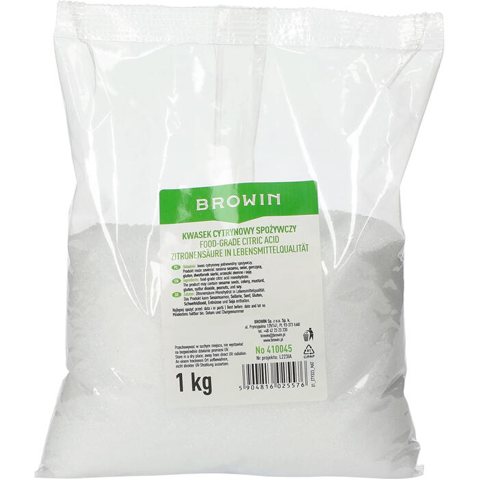Pārtikas citronskābe, 1kg BROWIN 410045 (410045)