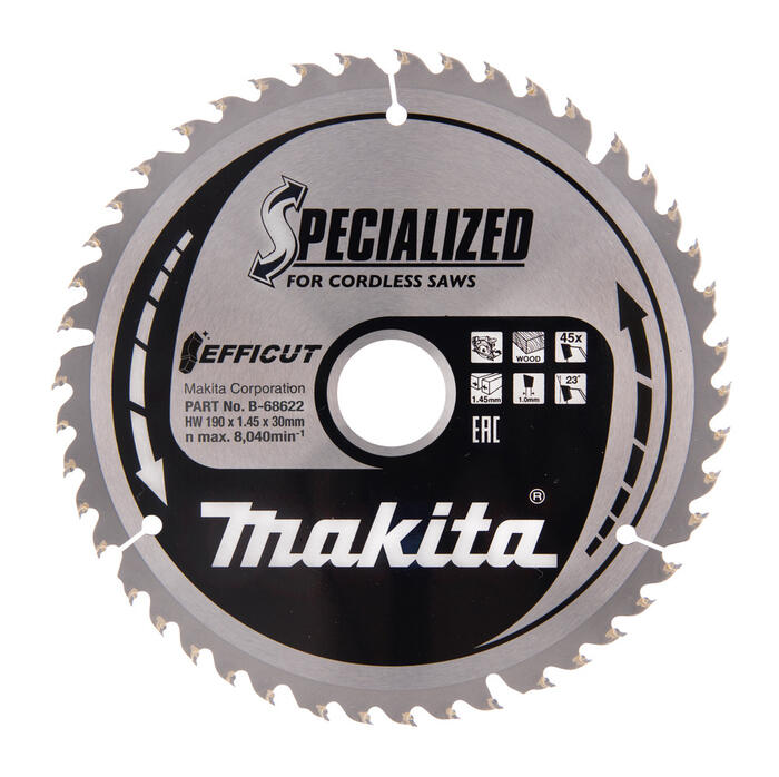 Zāģripa EFFICUT Ø190x30x1.45mm, 45 zobi