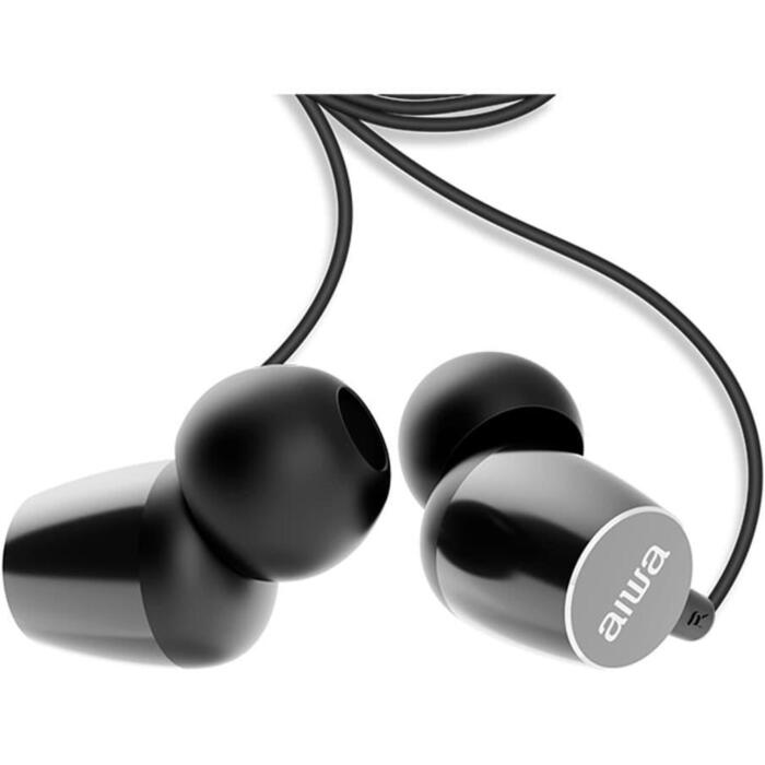 Aiwa ESTM-30BK внутриканальные наушники, 10mm, 16Ω, 20-20000Hz, 105dB, микрофон, 120cm, 3.5mm (ESTM-30BK)
