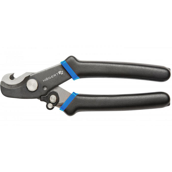 Hogert HT1P046 kabeļu griešanas knaibles, 168mm, SK5 tērauds, griež līdz 10,5mm, atspere, neslīdošs rokturis (HT1P046)