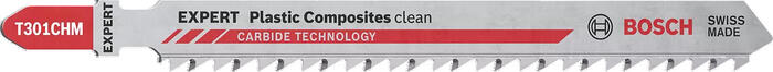 3 figūrzāģa asmeņi T301CHM PlasticComposites, Figūrzāģiem EXPERT PLASTIC COMPOSITES CLEAN T301CHM FIGŪRZĀĢA ASMENS, 2608900566, BOSCH (2608900566)