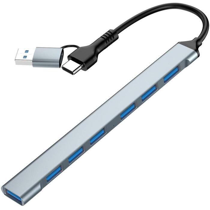 Gembird USB centrmezgls UHB-ACM-U3P1U2P6-01, 7 porti