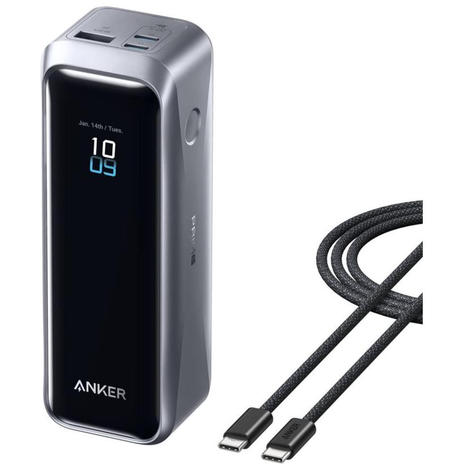 Anker Power Bank A110BH11, 20000 мАч, 220 Вт, 3x 4 pin USB Type A, 2x USB-C, быстрая зарядка (A110BH11)