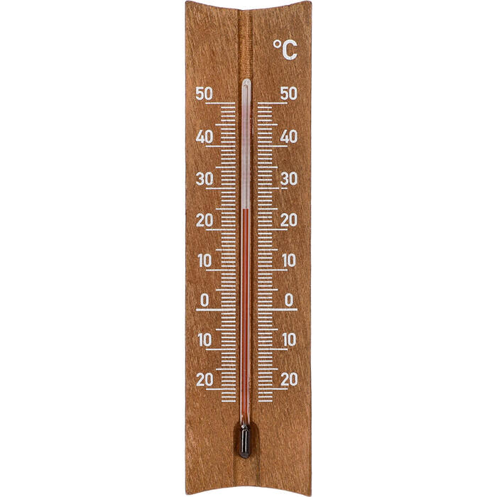Bioterm комнатный термометр 010202, -20°C до +50°C, 15см, деревянный, белая шкала, коричневая рама, настенный (010202)