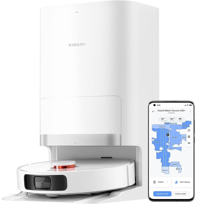 Putekļu sūcējs-robots ar mitro un sauso tīrīšanu X20+ 6000 Pa 5200 mAh 4 L White BHR8124EU Xiaomi (BHR8124EU)