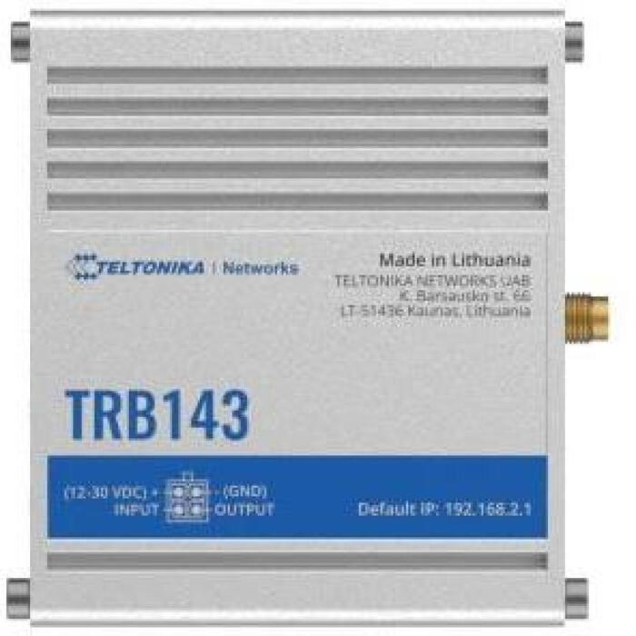 Teltonika Шлюз TRB143 4G LTE, 1 x Gigabit Ethernet, M-Bus, 1 x SMA антенна, IP30, 12-30 В, 6 Вт (TRB143)