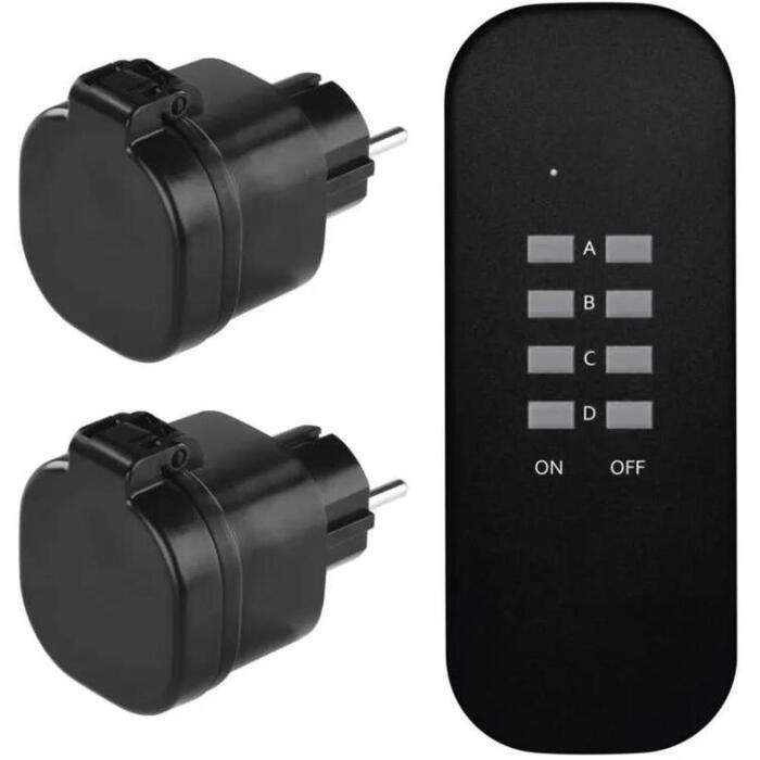 Emos Розетки с дистанционным управлением P0068, 1x2P+PE, IP44, 3000W, до 30м, до 4 розеток, защита от детей (P0068)