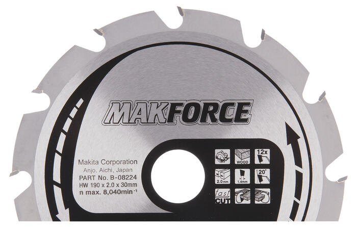 T.C.T. Zāģripa MAKFORCE 190X2X30mm
