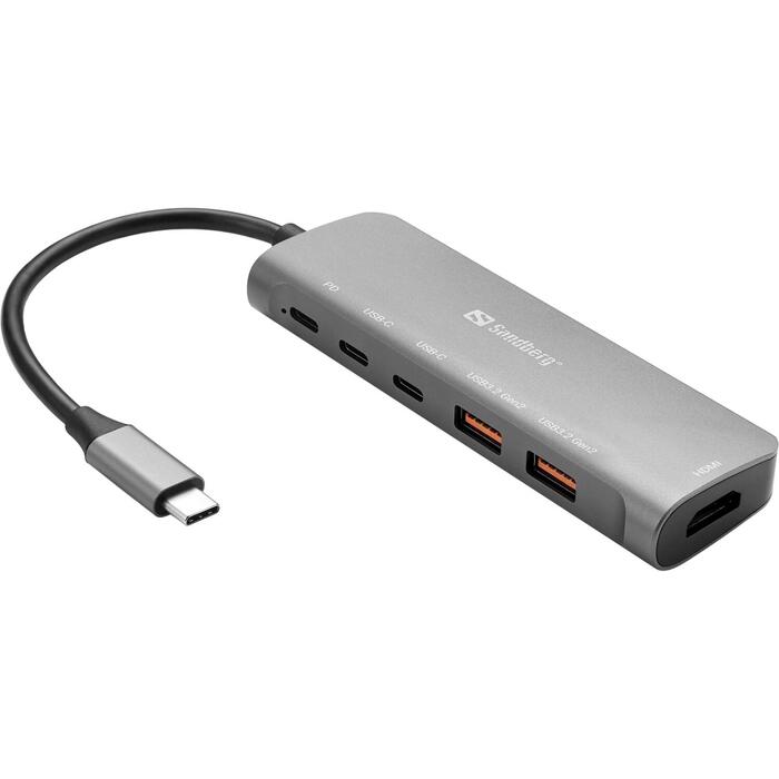 Sandberg USB-C doks 136-65, 1xHDMI, 2xUSB-A
