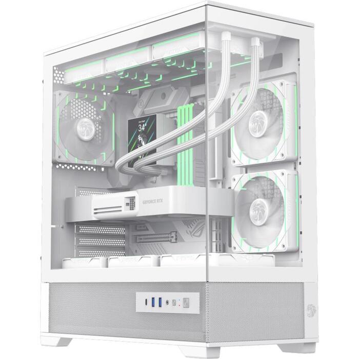 Gamemax Корпус VISTA 2 AW, 2 x 3.5", 2 x 2.5", 7, ATX, 21 см x 43.3 см x 48.5 см, прозрачный, с окном (VISTA 2 AW)