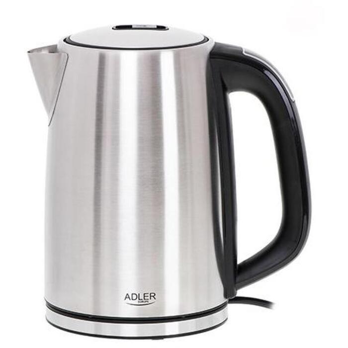 Adler электрический чайник AD 1340, 1,7 L, 2200 W, нержавеющая сталь, ЖК-дисплей, 360° поворотная база (AD 1340)