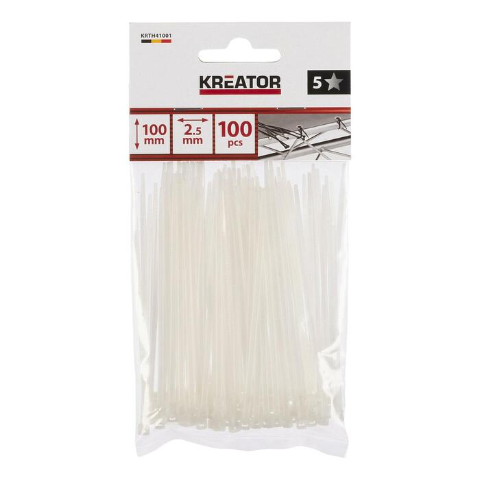 Plastmasas savilcēji, balti, 2,5x100mm, 100