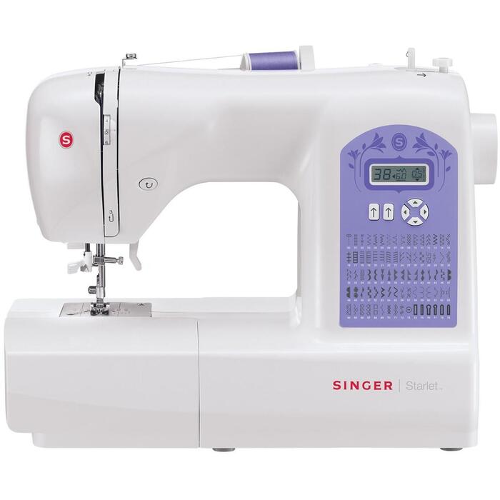 Singer Šujmašīna Starlet 6680, 80 šuvju, 6 pogcaurumu, balta, LCD displejs, automātiskā diega ievade (6680)