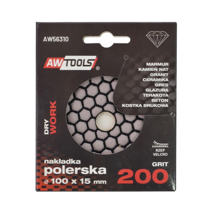 Sauss dimanta pulēšanas spilventiņš 100mm, graudu