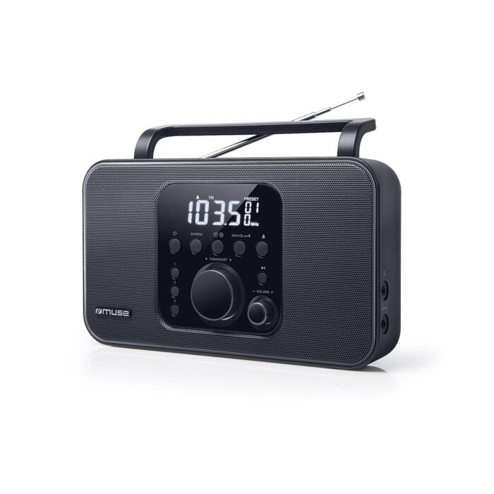 Muse радио M-091R, ЖК-дисплей, FM/AM, 20 предустановленных станций, будильник, AUX вход, черный (M-091R)