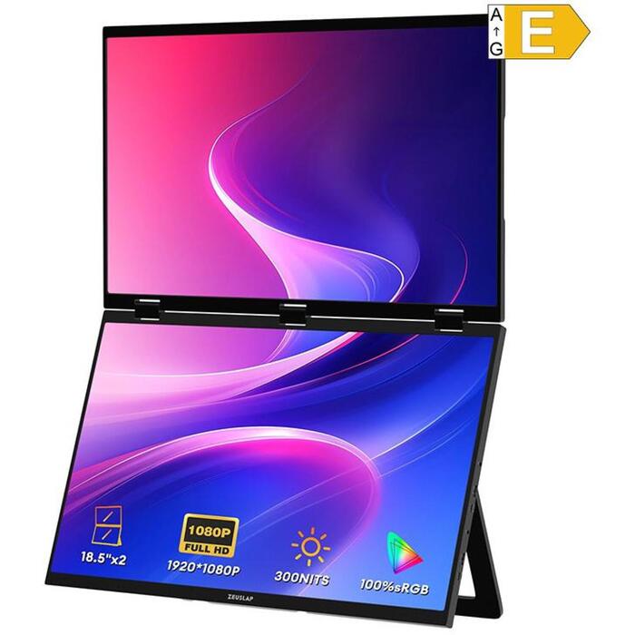 ZEUSLAP Z18W pārnēsājams monitors, 2x18.5"