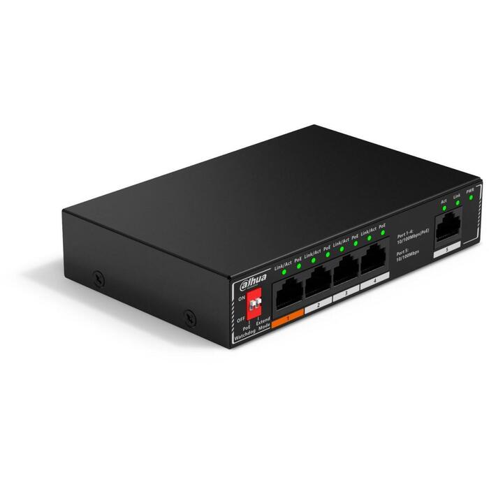 Dahua SF1005P komutators, 5 RJ-45 porti