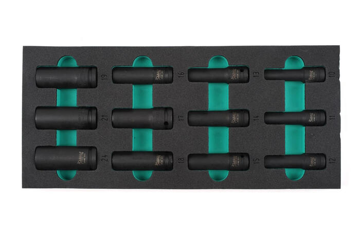 Ietekmes uzgaļu komplekts, K26056, KAMASA TOOLS, 1/2", garie, 10-24mm, 12 gab. (K26056)