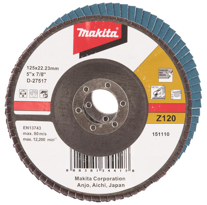 Lameļu slīpdisks 125mm K120, D-27517 MAKITA