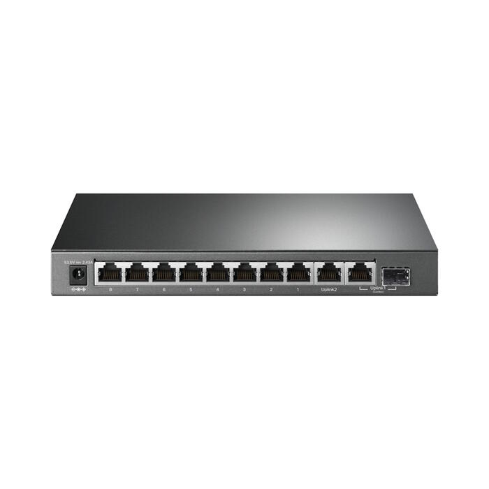 TP-Link TL-SG1210MP сетевой коммутатор неуправляемый 8× Gigabit RJ45 PoE+ 1× SFP настольный чёрный (TL-SG1210MP)