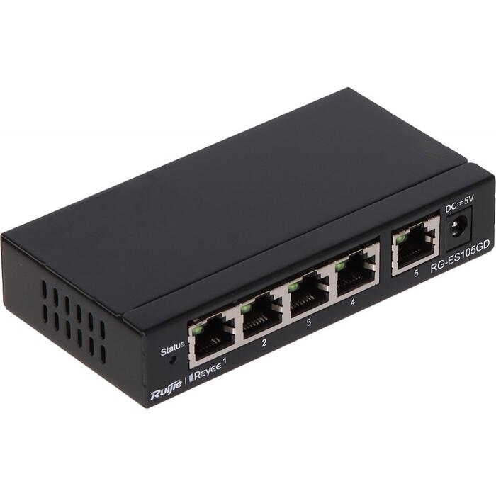 Ruijie Reyee RG-ES105GD 5-Portu Gigabit Nevadāms Tīkla Slēdzis Melns (RG-ES105GD)