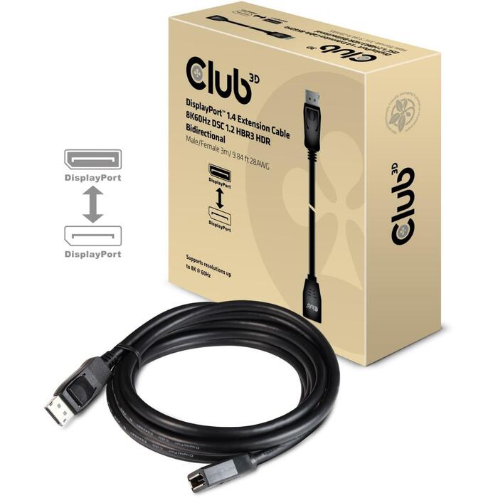 Club3D DisplayPort kabeļa pagarinātājs CAC-1023, 3m