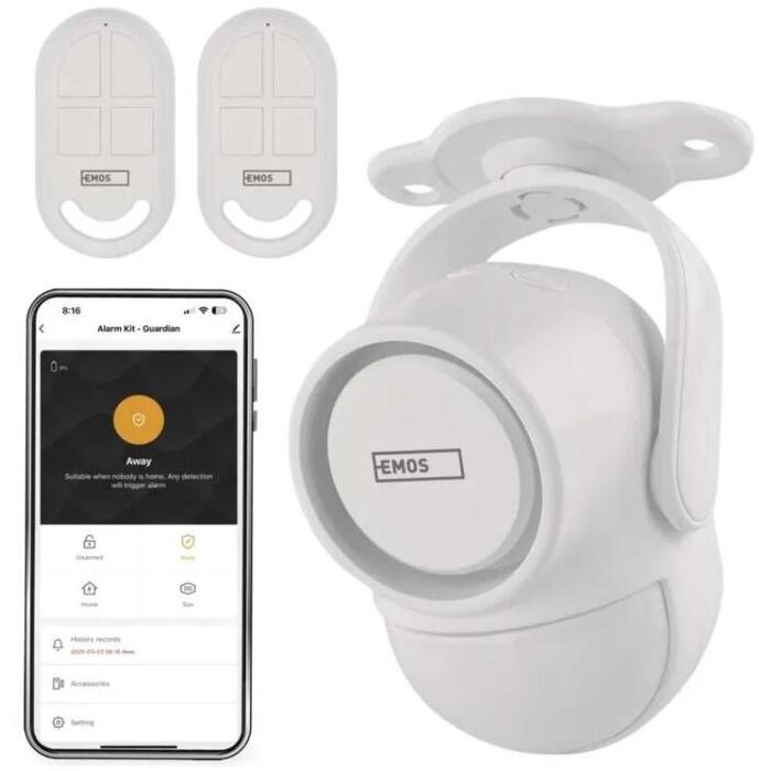 Emos сигнализация сигнал H5030, 6× датчиков дверей/окон, Wi-Fi, 110°, 8м, 125дБ, 5В DC USB, 2.4GHz (H5030)