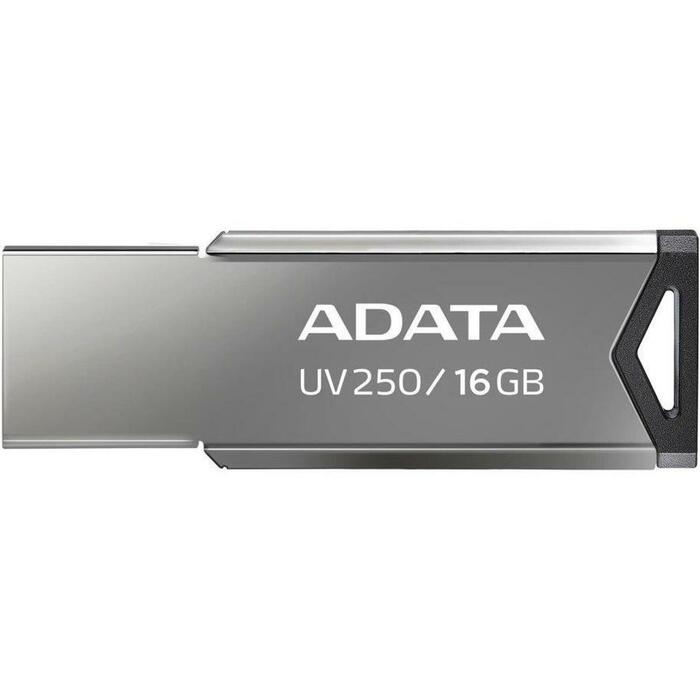Adata USB флеш-накопитель AUV250-16G-RBK, 16 ГБ, USB Type-A, USB 2.0, без крышки, серебристый (AUV250-16G-RBK)