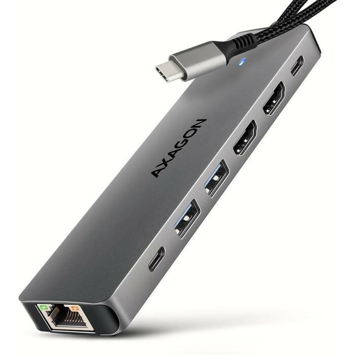 Axagon USB centrmezgls HMC-7HX2 7in1, 2x