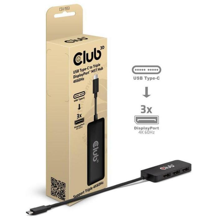 Club3D USB centrmezgls CSV-1553 3 DisplayPort