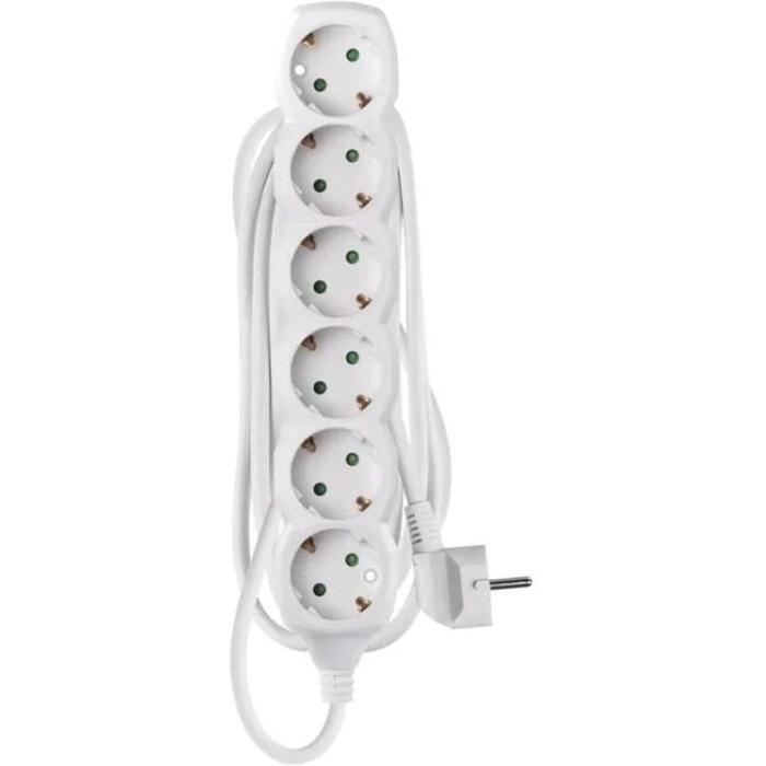 Emos Удлинитель P0623R, 3 м, 6× 2P + PE НЕМЕЦКИЙ, ПВХ, 3 680 Вт, защита от детей (P0623R)