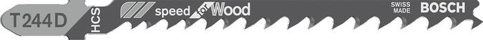 100 figūrzāģa asmeņi T 244 D, Figūrzāģiem FIGŪRZĀĢA ASMENS T 244 D SPEED FOR WOOD, 2608637881, BOSCH (2608637881)