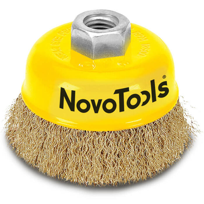 Koniskā birste M14 65mm, misiņa sari NOVOABRASIVE (NTWB6514BC)