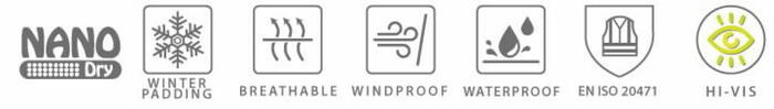 Pesso Hi-vis ziemas jaka Montreal SMONTREALHVGS