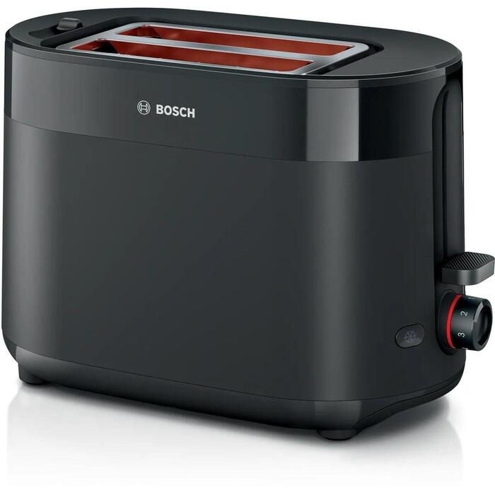Bosch Tosteris MyMoment TAT2M123, 950 W, 2, melna krās., automātiskā izslēgšanās, atkausēšanas funkcija, augsts pacēlums (TAT2M123)