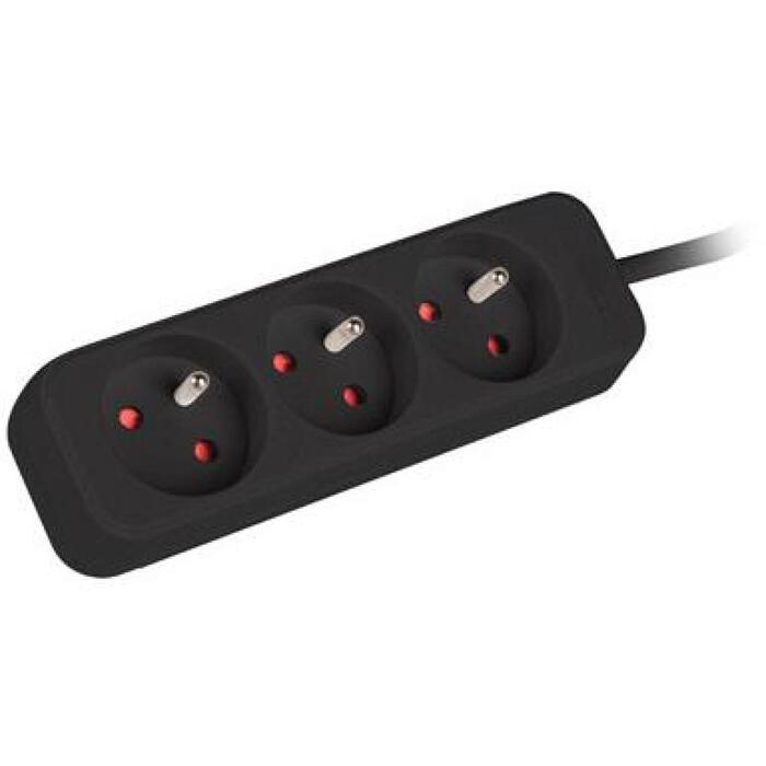 Lanberg pagarinātājs PS0-03E-0300-BK, 3m, 3xCEE 7/5