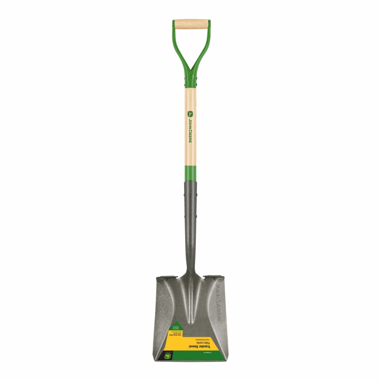 Lāpsta ar kvadrātveidu asmeni ar koka kātu 113 cm un tērauda D veida rokturi John Deere® PCY-RBA-SP-JD TRUPER (PCY-RBA-SP-JD)