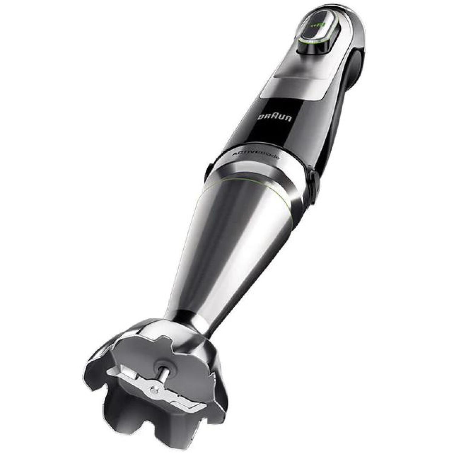 Braun Rokas blenderis MQ9138XI, 1200 W, 3 ātrumi, smalcinātājs, ledus smalcināšana, melns/nerūsējošais tērauds (MQ9138XI)