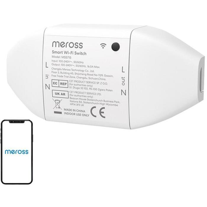 Meross MSS715MA-UN WiFi slēdzis, 16A 3800W