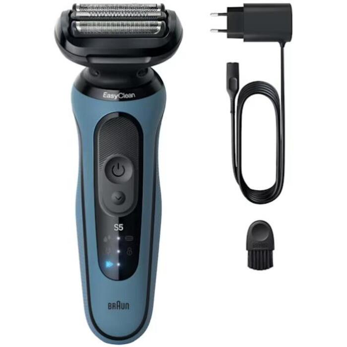 Braun skuveklis Series 5 52-A1000s, 50 min, slapjai un sausai skūšanai, litija jonu akumulators, zils/melns (52-A1000s)