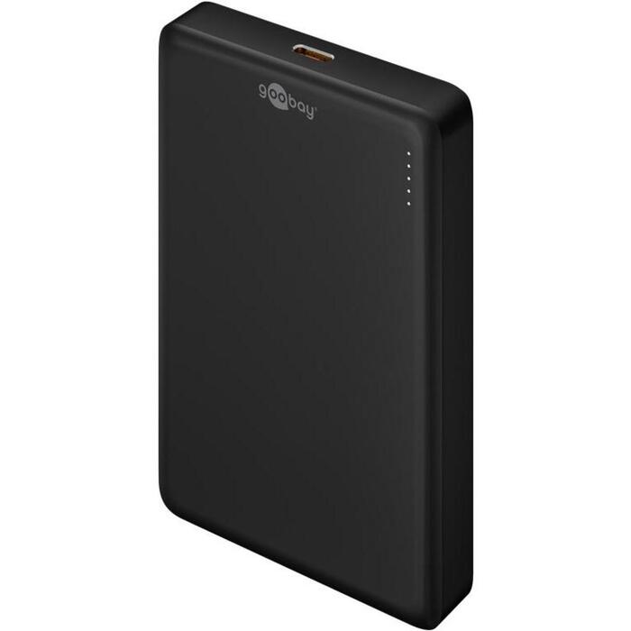 Goobay Магнитный беспроводной Power Bank 70183, 10000 мАч, USB-C, черный, беспроводная зарядка, технология быстрой зарядки (70183)
