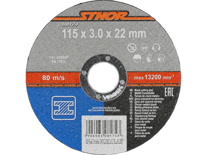 METAL CUTTING DISC 115x3.0x22MM 08174