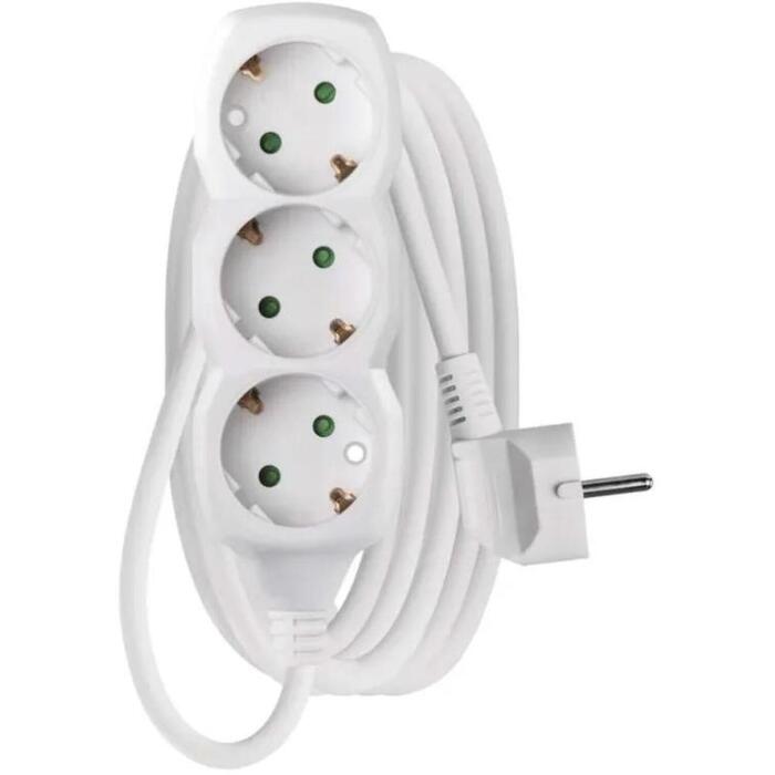 Emos Удлинитель P0323R, 3 м, 3× 2P + PE ГЕРМАНИЯ, 3 680 Вт, ПВХ, защита от детей (P0323R)
