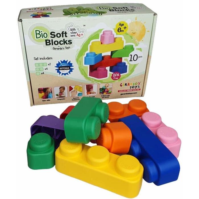 Gerardo's Toys mīksto klucīšu komplekts, 10 gab. (GT3108)
