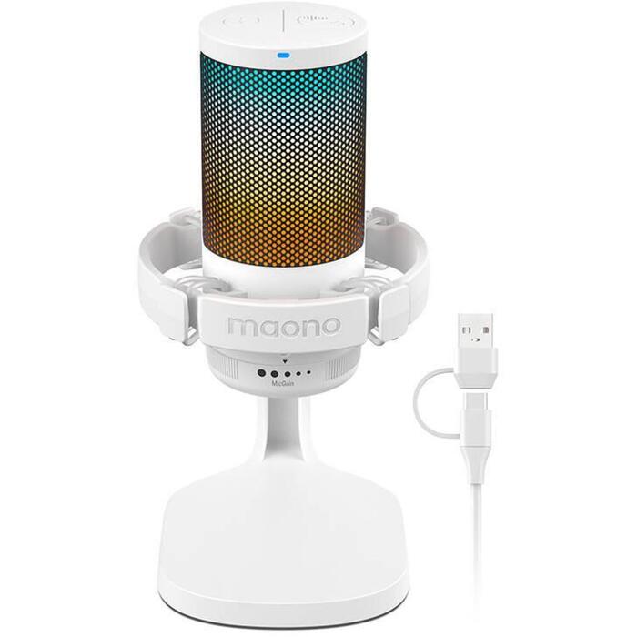 Maono DGM20 balta mikrofons, kondensatora, USB