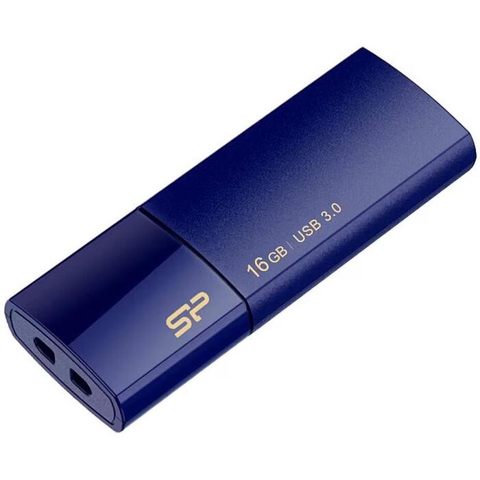 Silicon Power USB флеш-накопитель Blaze B05 SP016GBUF3B05V1D, 16 ГБ, USB 3.1 Gen 1, синий, матовый, LED индикатор, выдвижной (SP016GBUF3B05V1D)