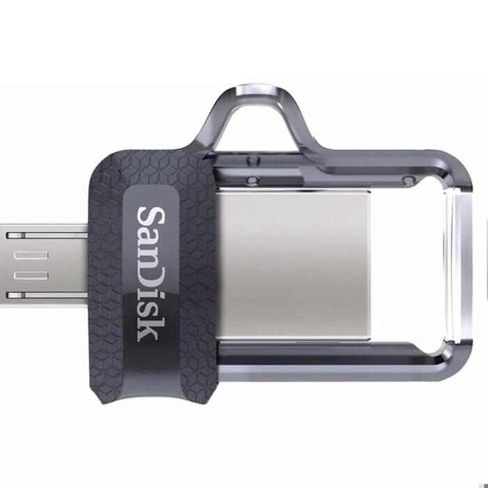 SanDisk USB флеш-накопитель 32 ГБ SDDD3-032G-G46, 150 МБ/с, USB Type-A, Micro-USB, черный, прозрачный (SDDD3-032G-G46)