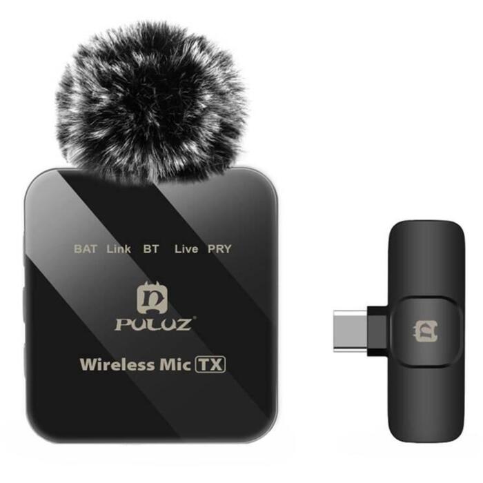 PULUZ PU648B bezvadu lavaliera mikrofons, USB-C
