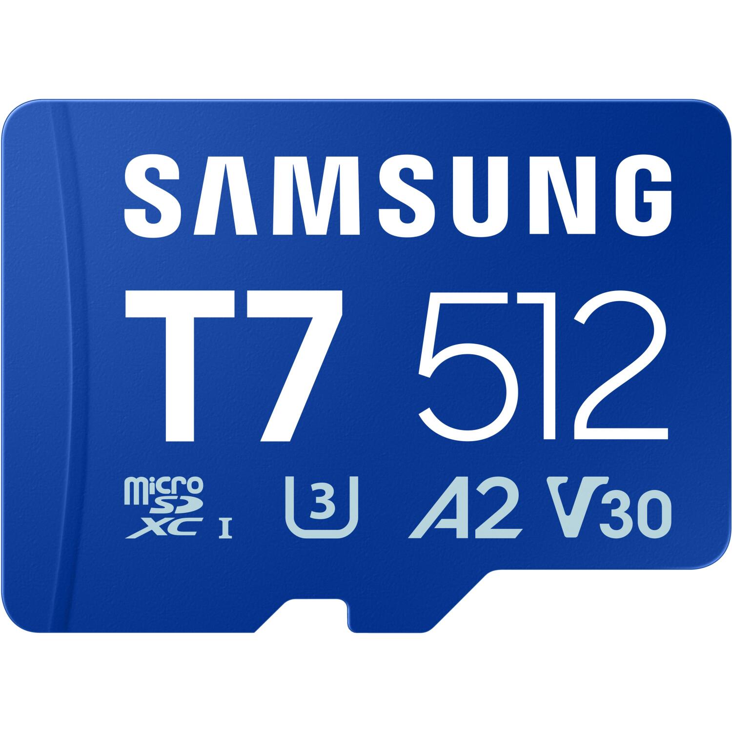 Samsung Карта памяти T7 microSD MB-MB512T/WW, 512 GB, Micro SDXC, UHS-I 10 U3 V30, до 170 MB/s, водонепроницаемая, ударопрочная (MB-MB512T/WW)